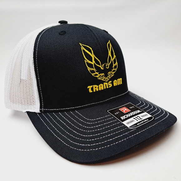 Trans Am Firebird Trucker Mesh Snapback Curved Bill Hat Cap Black Whi… - Picture 3 of 4
